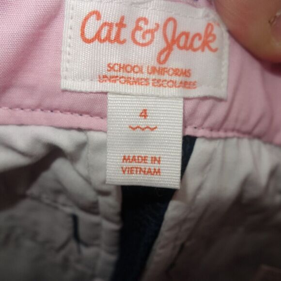 NEW Cat & Jack Chino Uniform Shorts Navy Blue  Girl's Size 4 - Picture 2 of 4